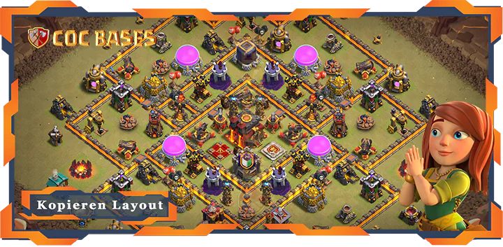 Beste Krieg Basis RH10 met Link, Anti 2 Stern, Hybrid layout - Clash of Clans (141)