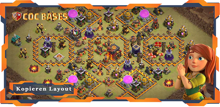 Beste Krieg Basis RH10 met Link, Hybrid, Anti Alles layout - Clash of Clans (131)