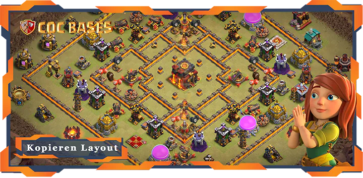 Beste Krieg Basis RH10 met Link, Hybrid, Anti Alles layout - Clash of Clans (148)