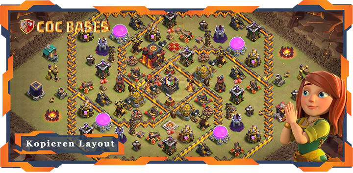 Beste Krieg Basis RH10 met Link, Verdediging, Anti Alles layout - Clash of Clans (134)