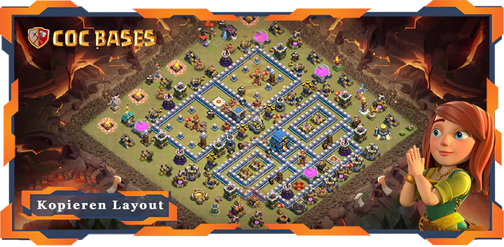 Beste Krieg Basis RH12 met Link, Verteidigung, Anti Alles layout - Clash of Clans (111)