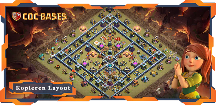 Beste Krieg Basis RH13 met Link, Anti 3 Stern, Anti Alles layout - Clash of Clans (126)