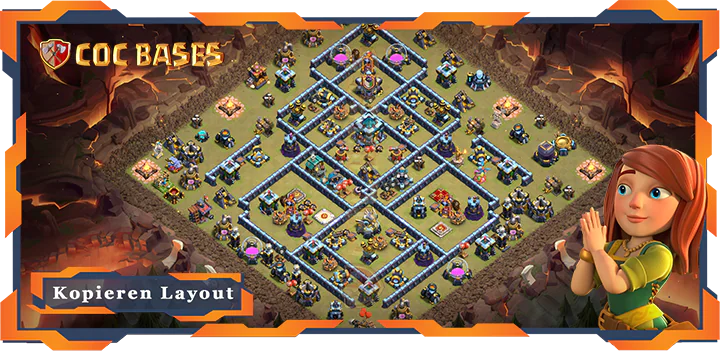 Beste Krieg Basis RH13 met Link, Anti 3 Stern, Legenden-Liga layout - Clash of Clans (149)