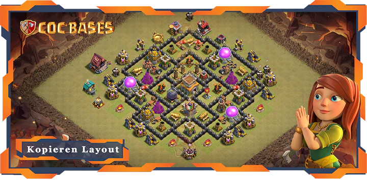 Beste Krieg Basis RH8 max level met Link, Anti Luft Drache layout - Clash of Clans (84)
