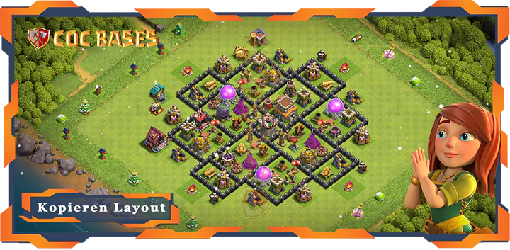 Beste Krieg Basis RH8 met Link, Anti 3 Stern, Anti Alles layout - Clash of Clans (78)
