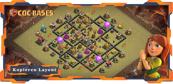 Beste Krieg Basis RH8 met Link, Anti 3 Stern, Anti Alles layout - Clash of Clans (87)
