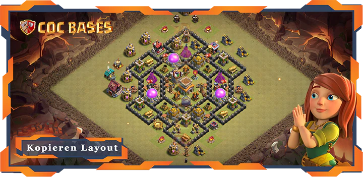 Beste Krieg Basis RH8 met Link, Anti Alles layout - Clash of Clans (76)