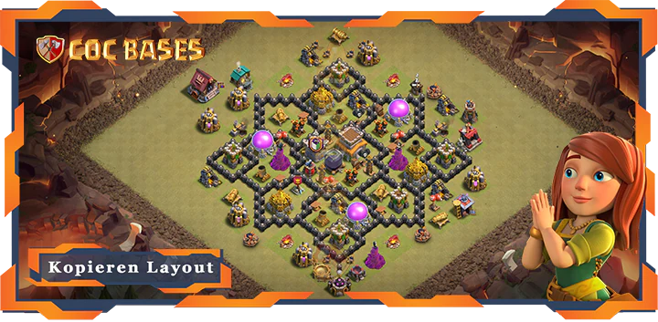 Beste Krieg Basis RH8 met Link, Hybrid, Anti 2 Stern layout - Clash of Clans (111)