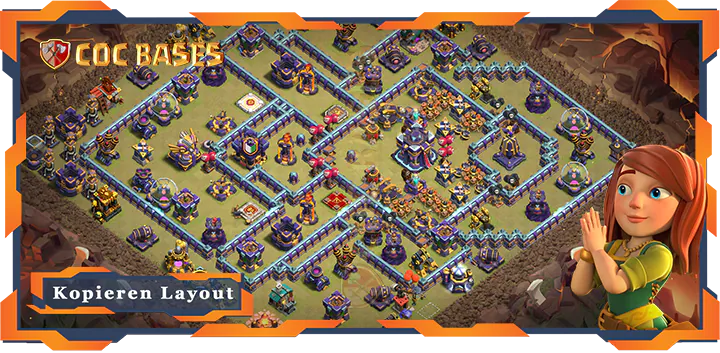 Beste Kriegs basis RH15 met Link, Anti 3 Sterne, Anti Alles Layout - Clash of Clans (147)