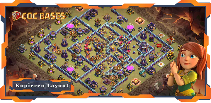 Beste Kriegs basis RH15 met Link, Anti 3 Sterne, Anti Alles layout - Clash of Clans (120)