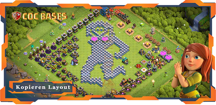 Beste Troll Basis RH12 met Link, Spaß layout - Clash of Clans (103)