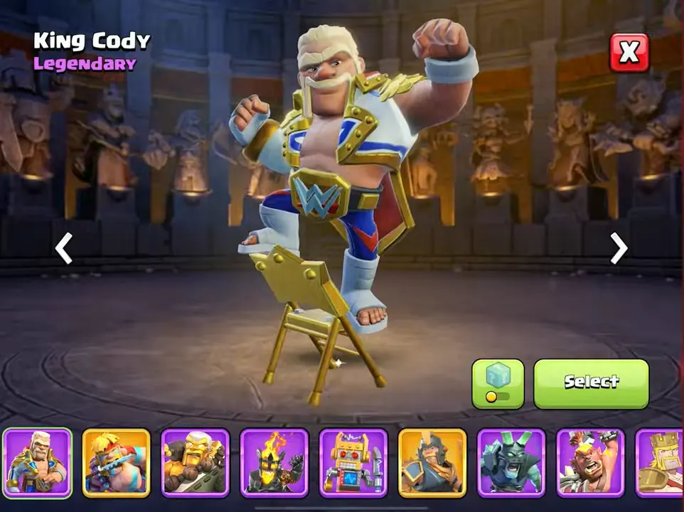 King Cody - Hero skin for Barbarian King - WWE theme