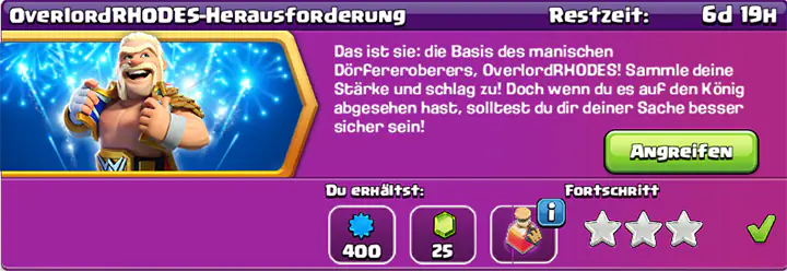Overlord RHODES-Herausforderung - 3 stars completed