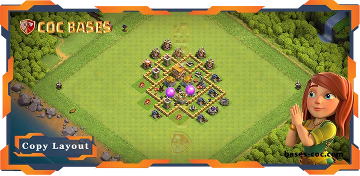 Top Farming Base TH5 with Link, Hybrid Layout - Clash of Clans (105)