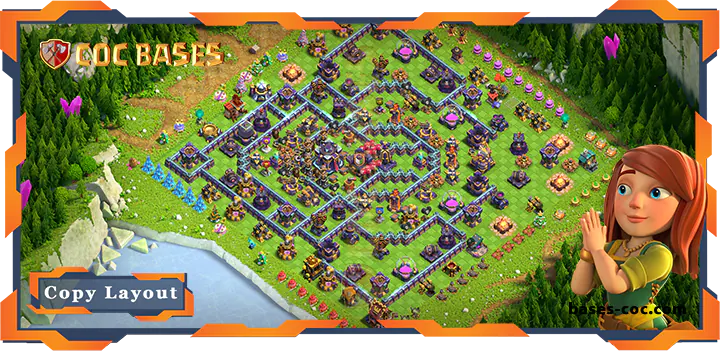 Top Hybrid Base TH15 with Link, Anti 2 Star Layout - Clash of Clans (180) 9 Top Hybrid Base TH15 with Link, Anti 2 Star Layout - Clash of Clans (180)