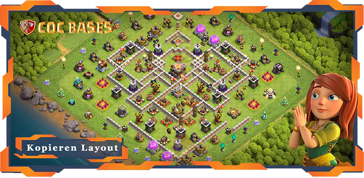 Beste Anti 2 Stern Basis RH11 met Link, Anti Alles layout - Clash of Clans (89)