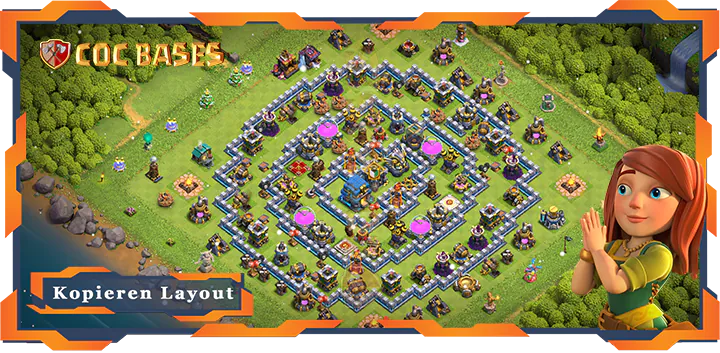 Beste Anti 2 Stern Basis RH12 met Link, Hybrid layout - Clash of Clans (133)
