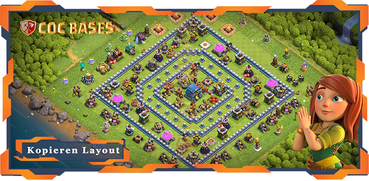 Beste Anti 2 Stern Basis RH12 met Link, Hybrid layout - Clash of Clans (136)