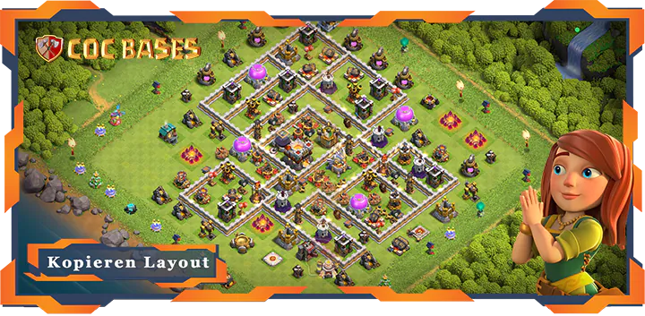 Beste Anti 3 Stern Basis RH11 met Link, Anti Alles layout - Clash of Clans (129)