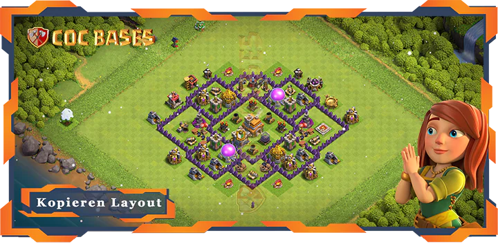 Beste Anti 3 Stern Basis RH7 met Link, Hybrid Layout - Clash of Clans (98) 5 Beste Anti 3 Stern Basis RH7 met Link, Hybrid Layout - Clash of Clans (98)