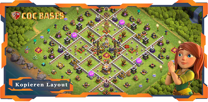 Beste Basis RH11 Max levels met Link, Farmen layout - Clash of Clans (149)