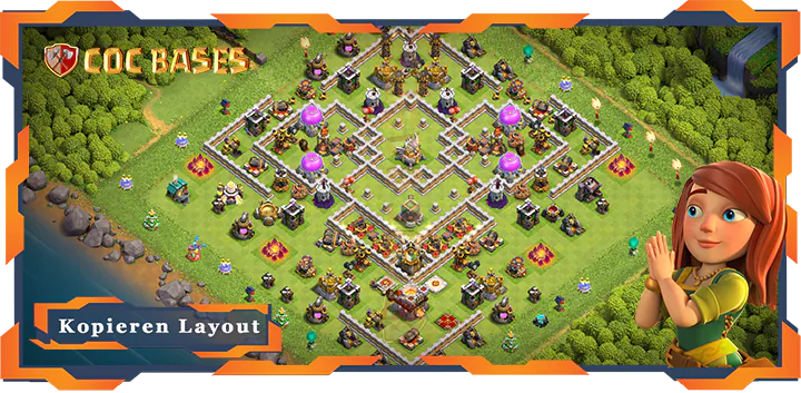 Beste Basis RH11 met Link, Farmen layout - Clash of Clans (65)