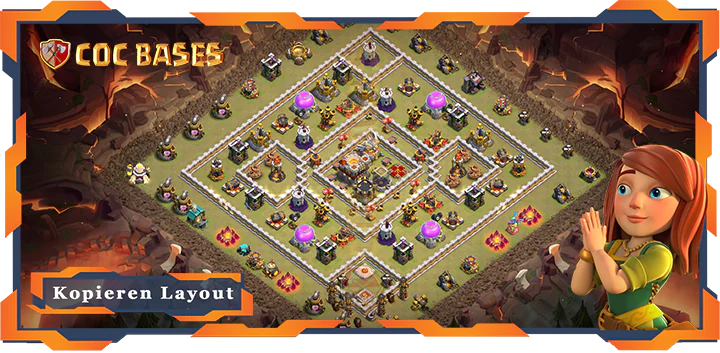 Beste Basis RH11 met Link, KriegCKL, Anti 2 Stern layout - Clash of Clans (70)