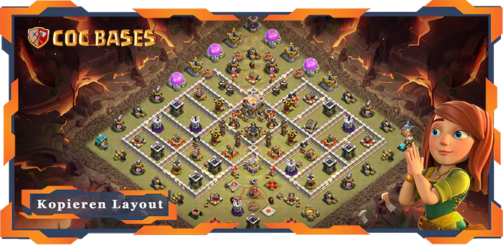 Beste Basis RH11 met Link, KriegCKL, Anti Alles, Anti 3 Stern, Verdediging layout - Clash of Clans (71)