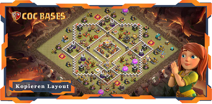Beste Basis RH11 met Link, KriegCKL, Verdediging, Anti Alles layout - Clash of Clans (97)