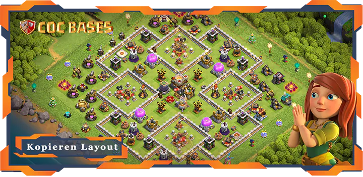 Beste Basis RH11 met Link, Legenden-Liga, Anti 2 Stern layout - Clash of Clans (126)