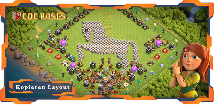Beste Basis RH11 met Link - Troll Spaß layout - Clash of Clans (113)