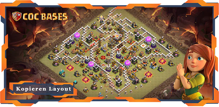 Beste Basis RH11 met Link, Verdediging, KriegCKL, Anti Alles layout - Clash of Clans (95)