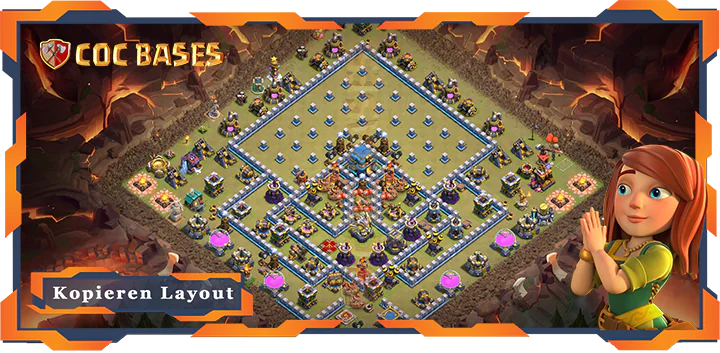 Beste Basis RH12 Max Level met Link, KriegCKL layout - Clash of Clans (142)