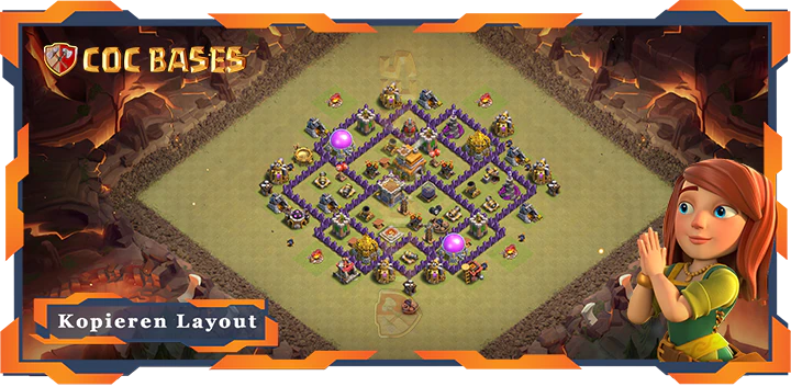 Beste Basis RH7 max level met Link, KriegCKL, Hybrid, Anti Alles layout - Clash of Clans (81)