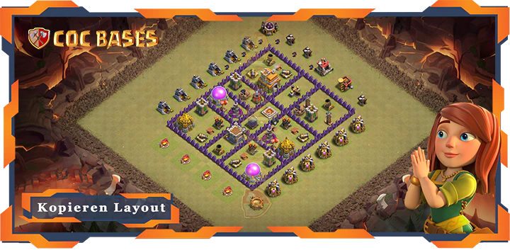 Beste Basis RH7 met Link, KriegCKL, Anti 3 Stern, Anti Alles Layout - Clash of Clans (148)