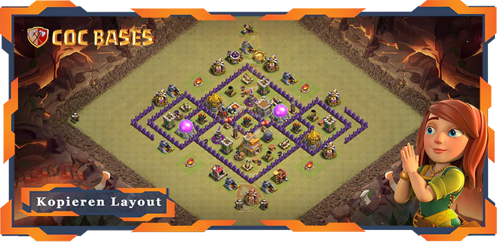 Beste Basis RH7 met Link, KriegCKL, Anti Luft Drache layout - Clash of Clans (62)
