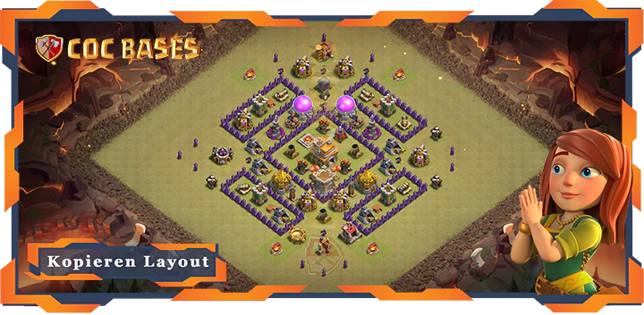 Beste Basis RH7 met Link, KriegCKL , Anti LuftDrache, Verteidigung Layout - Clash of Clans (108)