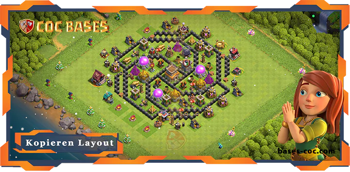 Beste Basis RH8 max level met Link, Hybrid layout - Clash of Clans (125)