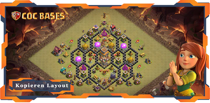 Beste Basis RH8 met Link, KriegCKL, Anti 2 Stern, Anti Alles layout - Clash of Clans (118)