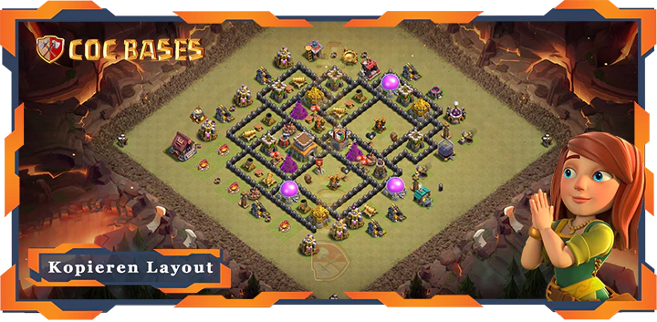 Beste Basis RH8 met Link, KriegCKL, Anti 3 Stern, Anti Luft layout - Clash of Clans (116)