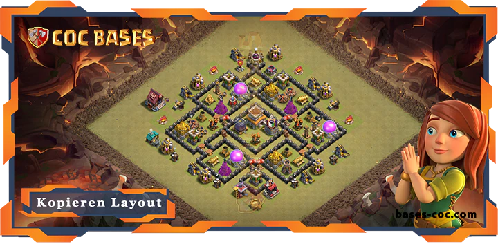 Beste Basis RH8 met Link, KriegCKL, Anti 3 Stern layout - Clash of Clans (134)