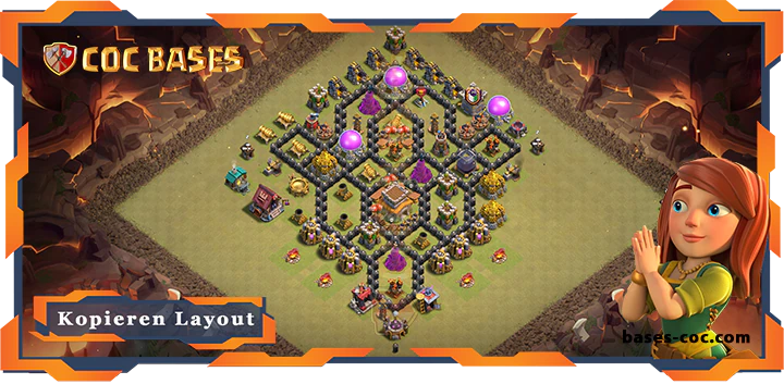 Beste Basis RH8 met Link, KriegCKL, Verdediging layout - Clash of Clans (131)