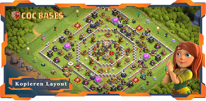 Beste Farmen Basis RH11 met Link, Anti Alles layout - Clash of Clans (112)