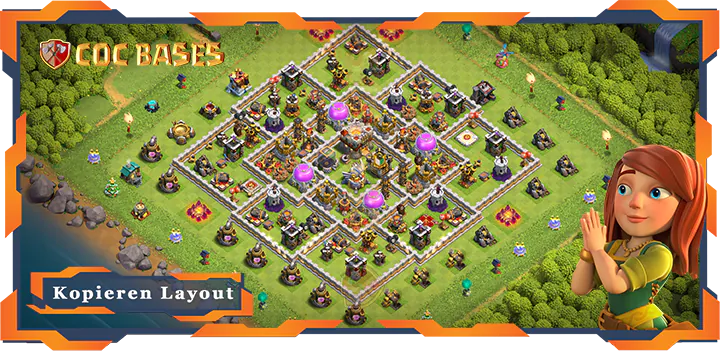 Beste Farmen Basis RH11 met Link, Hybrid, Anti 2 Stern layout - Clash of Clans (101)