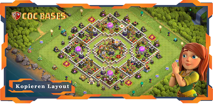 Beste Farmen Basis RH11 met Link, Hybrid, Anti 2 Stern layout - Clash of Clans (125)