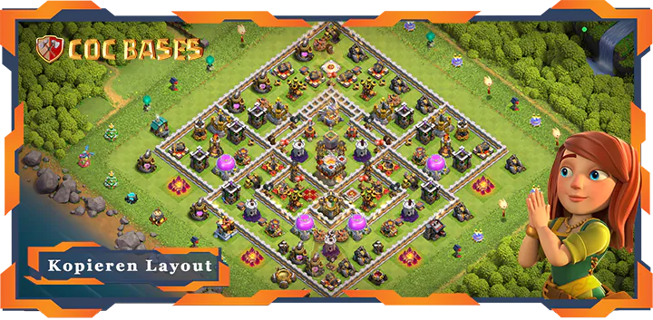 Beste Farmen Basis RH11 met Link, Hybrid, Anti 2 Stern layout - Clash of Clans (139)