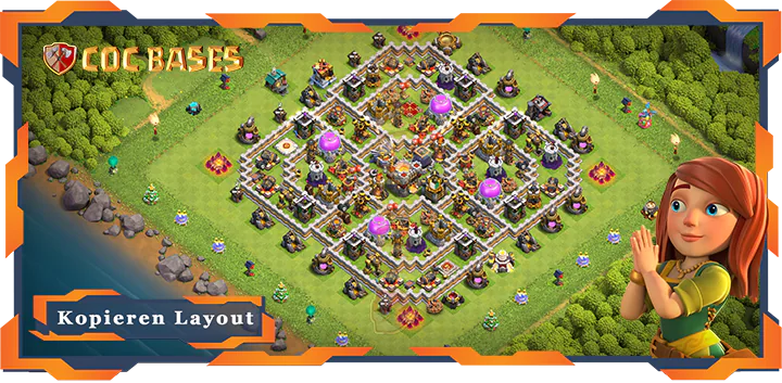 Beste Farmen Basis RH11 met Link, Hybrid, Anti 2 Stern layout - Clash of Clans (148)