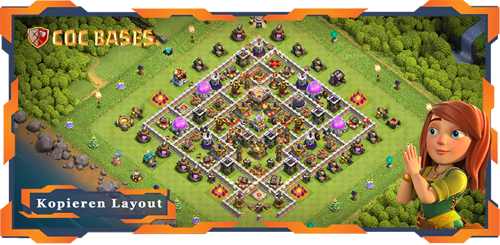 Beste Farmen Basis RH11 met Link, Hybrid, Anti 3 Stern layout - Clash of Clans (110)