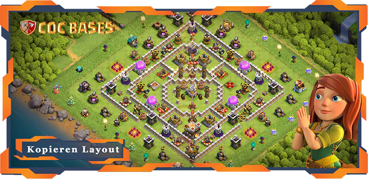 Beste Farmen Basis RH11 met Link, Hybrid, Anti 3 Stern layout - Clash of Clans (143)
