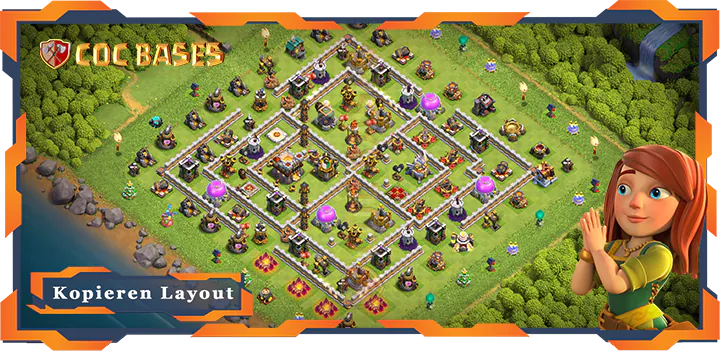 Beste Farmen Basis RH11 met Link, Hybrid layout - Clash of Clans (99)